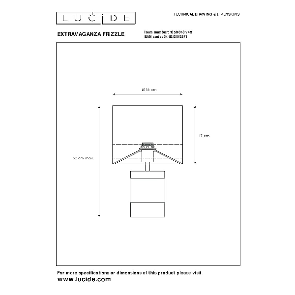 Настольная лампа Lucide Extravaganza Frizzle 10500/81/43