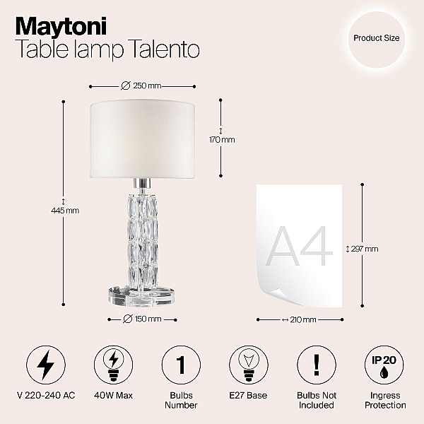 Настольная лампа Maytoni Talento DIA008TL-01CH