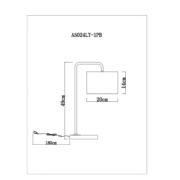 Настольная лампа Arte Lamp Rupert A5024LT-1PB