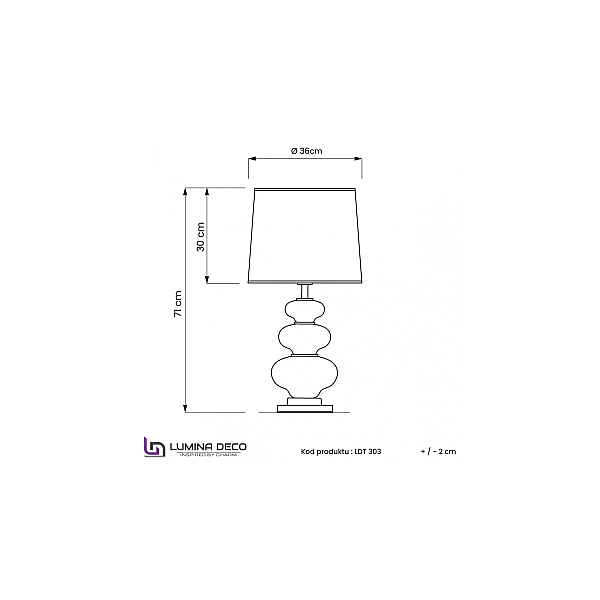 Настольная лампа Lumina Deco Briston LDT 303 F.GD+WT