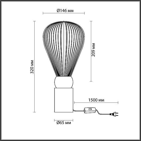 Настольная лампа Odeon Light Exclusive Elica 5402/1T