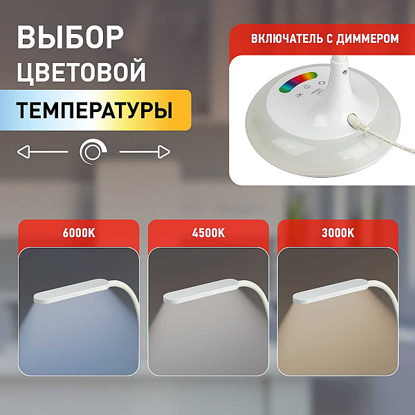 Настольная лампа ЭРА NLED-481-10W-W Б0048591