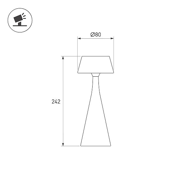 Настольная лампа с аккумулятором Arlight SP-TOMMY-TAB-2W Warm3000-MIX (SG, 154 deg) (IP54 Металл) 056087