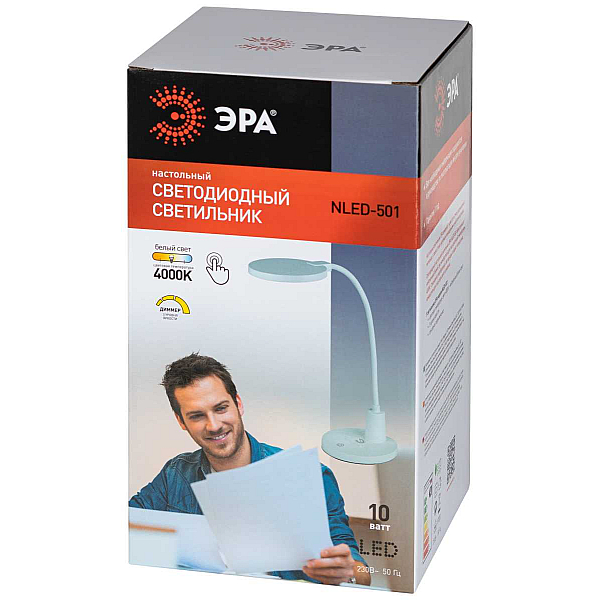 Настольная лампа ЭРА NLED-501-10W-W Б0059839