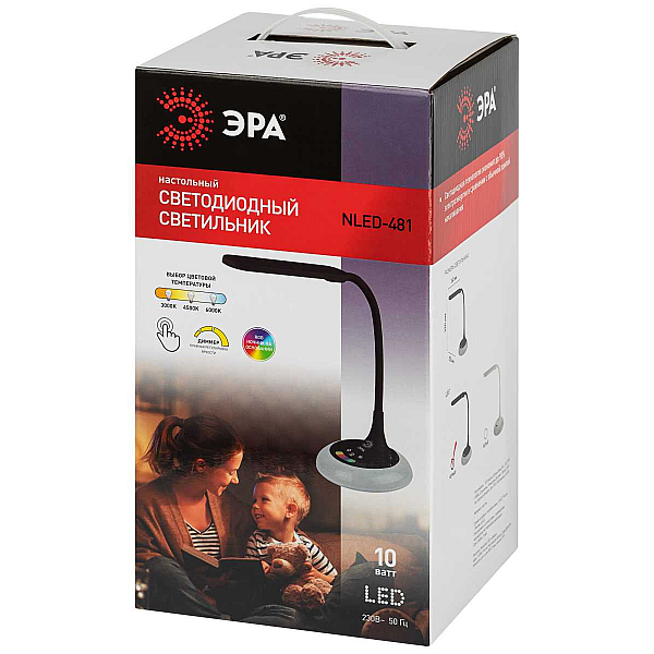 Настольная лампа ЭРА NLED-481-10W-BK Б0048592