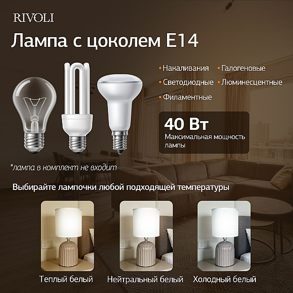 Настольная лампа Rivoli May 7548-503 Б0070133