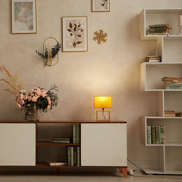 Настольная лампа Uniel UML-B401 E27 Orange/Wood UL-00010955