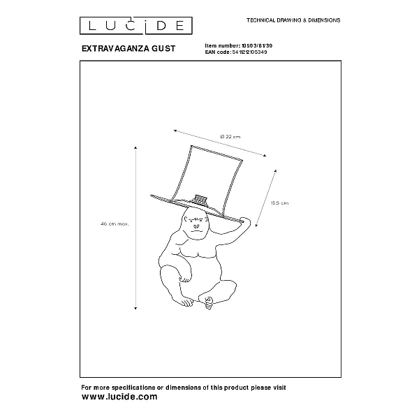 Настольная лампа Lucide Extravaganza Gust 10503/81/30
