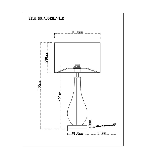 Настольная лампа Arte Lamp Naos A5043LT-1BK