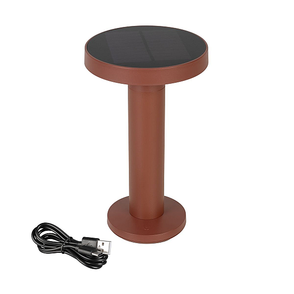Настольная лампа аккумуляторная Arlight SP-BRIO-1.4W Warm2700 (Кортен, 105 deg, 5V) (IP54 Металл) 060833