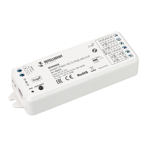 Диммер Arlight SMART-PWM-105-72-RGB-MIX-SUF (12-24V, 5x3A, ZB, 2.4G) 036115