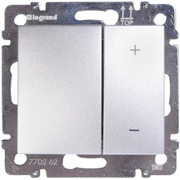 Диммер кнопочный Legrand Valena 600W алюминий 770274