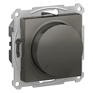 Светорегулятор (диммер) повор-нажим, LED, RC, 400Вт, Systeme Electric AtlasDesign Сталь ATN000923