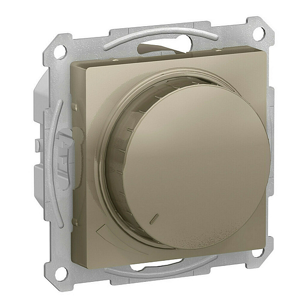 Светорегулятор (диммер) повор-нажим, LED, RC, 400Вт, мех. Systeme Electric AtlasDesign Шампань ATN000523