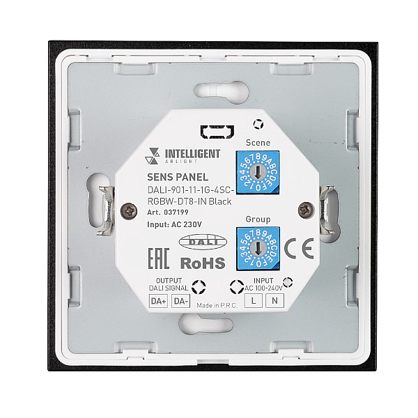 Сенсорная панель Arlight DALI-901-11-1G-4SC-RGBW-DT8-IN Black BUS/230V 037199