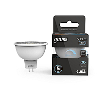 Лампа cветодиодная диммируемая Gauss GU5.3 5W 4100K матовая 101505205-D