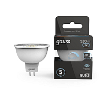 Лампа cветодиодная диммируемая Gauss GU5.3 5W 4100K матовая 101505205-D