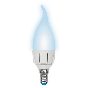 Лампа светодиодная диммируемая (UL-00004298) Uniel E14 7W 4000K матовая LED-CW37 7W/4000K/E14/FR/DIM PLP01WH