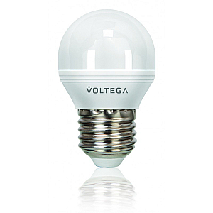 Лампа светодиодная диммируемая Voltega E27 6W 4000К шар матовый VG2-G2E27cold6W-D 5496