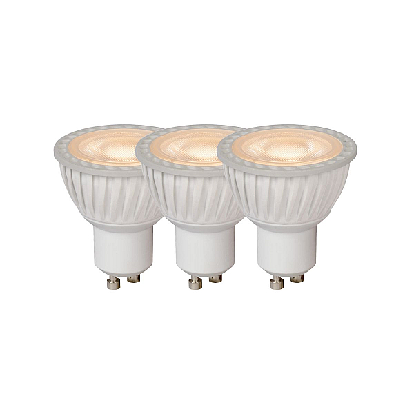 Лампа светодиодная диммируемая Lucide GU10 5W 3000K белая (3 шт.) 49006/15/31