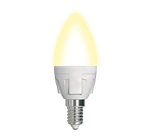 Лампа светодиодная диммируемая (UL-00004296) Uniel E14 7W 3000K матовая LED-C37 7W/3000K/E14/FR/DIM PLP01WH