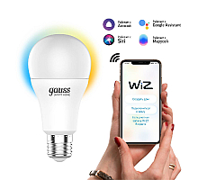 Лампа светодиодная диммируемая Gauss E27 10W 2700-6500K матовая 1080112