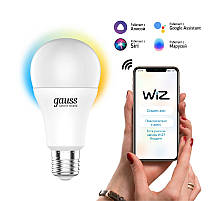 Лампа светодиодная диммируемая Gauss E27 10W 2700-6500K матовая 1080112