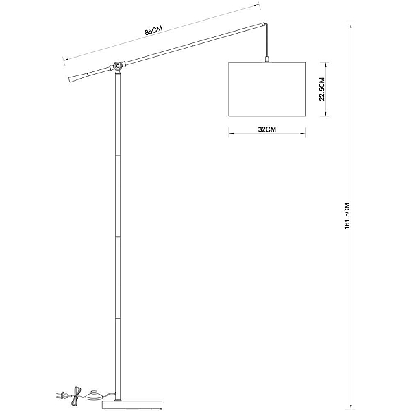Торшер Arte Lamp Dylan A4054PN-1PB