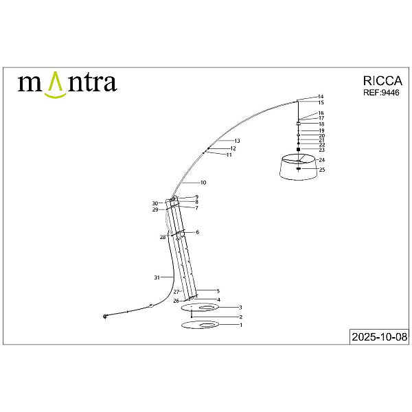 Торшер Mantra Ruti Ricca 9446+9448