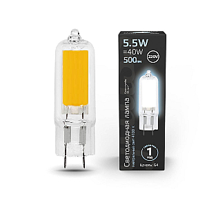Лампа светодиодная Gauss G4 5.5W 4100K прозрачная 107807205