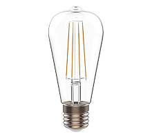 Лампа светодиодная филаментная Gauss E27 4,5W 2700К прозрачная 1121215