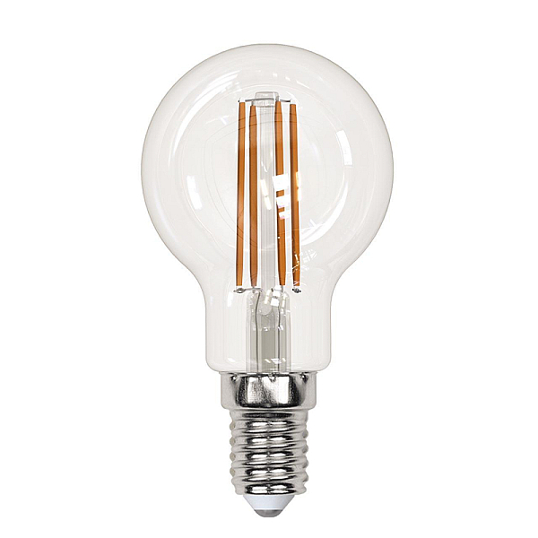 Лампа светодиодная филаментная (UL-00005906) Uniel E14 13W 4000K прозрачная LED-G45-13W/4000K/E14/CL PLS02WH