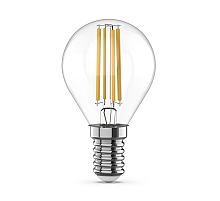 Светодиодная филаментная лампа Gauss Basic Filament E14 4W 3000K шар 50512142