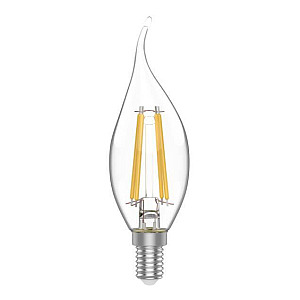 Лампа светодиодная филаментная Gauss E14 4,5W 2700K свеча на ветру прозрачная 1041115