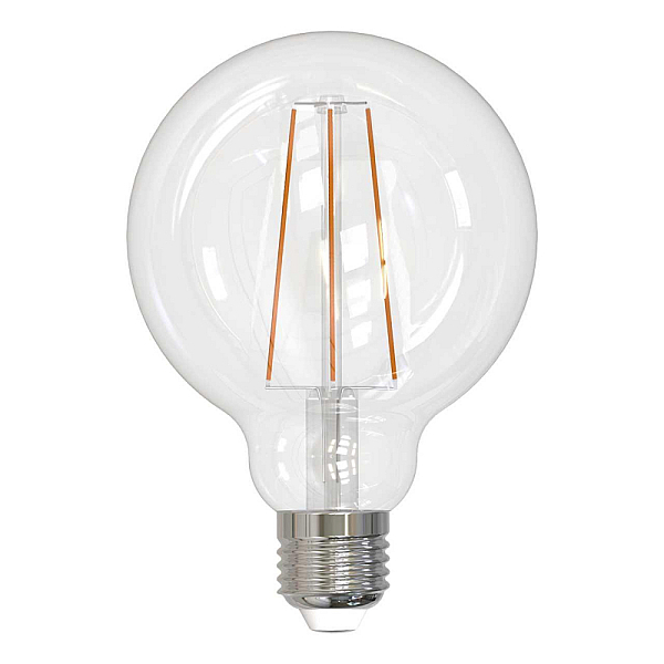 Лампа светодиодная филаментная (UL-00004863) Uniel E27 10W 4000K прозрачная LED-G95-10W/4000K/E27/CL PLS02WH