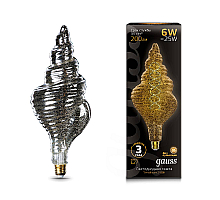 Лампа светодиодная филаментная Gauss E27 6W 2400K серая 166802008