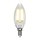 Лампа светодиодная филаментная Uniel E14 5W 3000K прозрачная LED-C35-5W/WW/E14/CL/MB GLM10TR UL-00002367