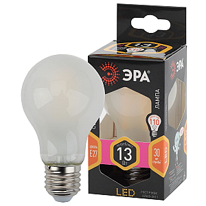 Лампа светодиодная филаментная Эра F-LED A60-13W-827-E27 frost Б0044090