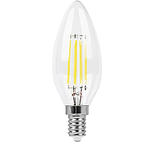 Лампа светодиодная филаментная Feron E14 11W 4000K Свеча Прозрачная LB-713 38008