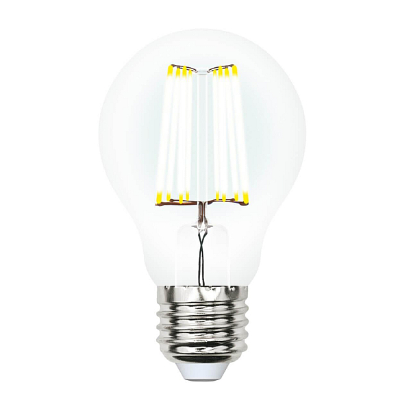 Лампа светодиодная филаментная (UL-00002626) Uniel E27 10W 4000K прозрачная LED-A60-10W/NW/E27/CL PLS02WH
