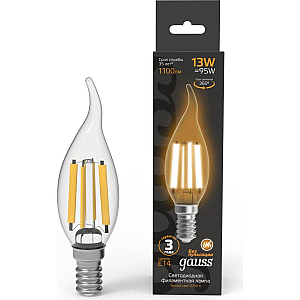 Лампа светодиодная Gauss Filament E14 13W 2700K 104801113