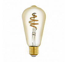 Лампа светодиодная филаментная диммируемая Eglo E27 5,5W 2200-6500K золотистая 12583