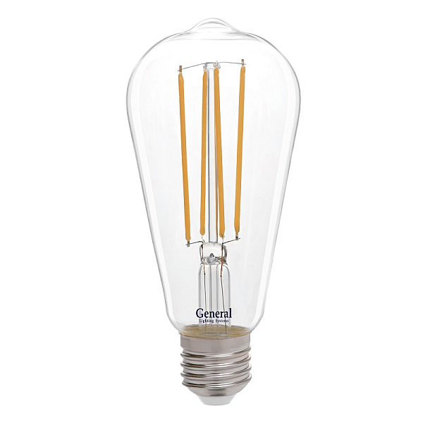 Филаментная светодиодная лампа General GLDEN-ST64S-10-230-E27-2700 655304
