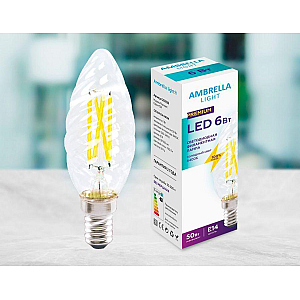 Светодиодная лампа Ambrella Light Filament C35 E14 6W 6400K 202126