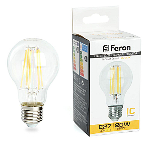 Лампа светодиодная Feron LB-620 Шар E27 20W 2700K 38245