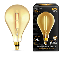 Лампа светодиодная филаментная Gauss E27 6W 2700K груша янтарная 179802118