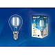 Лампа светодиодная филаментная (UL-00003254) Uniel E14 7,5W 4000K прозрачная LED-G45-7,5W/NW/E14/CL GLA01TR