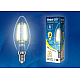 Лампа светодиодная филаментная Uniel E27 7W 3000K прозрачная LED-A60-7W/WW/E27/CL/MB GLM10TR