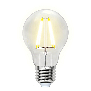 Лампа светодиодная филаментная (UL-00002210) Uniel E27 8W 3000K прозрачная LED-A60-8W/WW/E27/CL GLA01TR