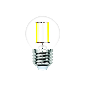 Лампа светодиодная филаментная Volpe E27 4W 4000K шар прозрачный LED-G45-4W/4000K/E27/CL/SLF UL-00008305